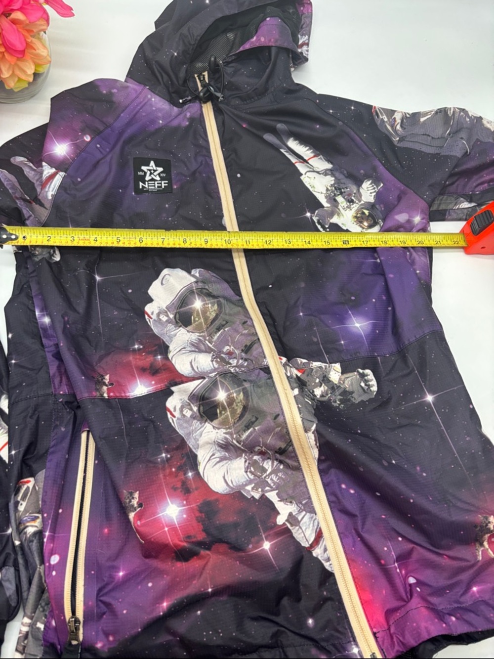 Neff Purple and Black Astronaut Graphic Windbreaker Size Medium - Picture 10 of 12